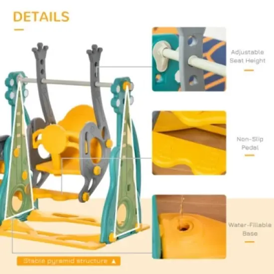 Luupatchy 3 In 1 Toddler Swing And Slide Set image {2}
