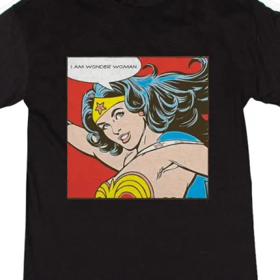 Wonder Woman "I Am Wonder Woman" Women's Black Heather Short Sleeve Sleep Shirt image {1}