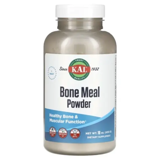 KAL Bone Meal Powder | Sterilized & Edible Supplement Rich in Calcium, Phosphorus, Magnesium | For Bones, Teeth, Nerves, Muscular Function | 16 oz image {4}