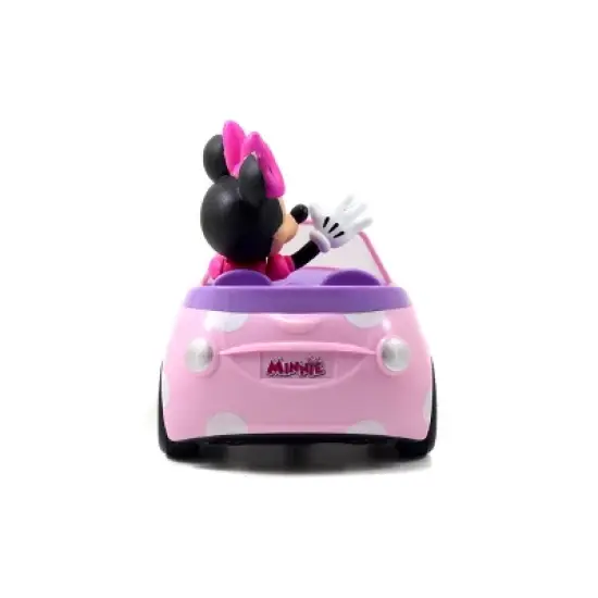 Jada Toys Disney Junior RC Minnie Bowtique Roadster Remote Control Vehicle 7" Pink with White Polka Dots image {4}