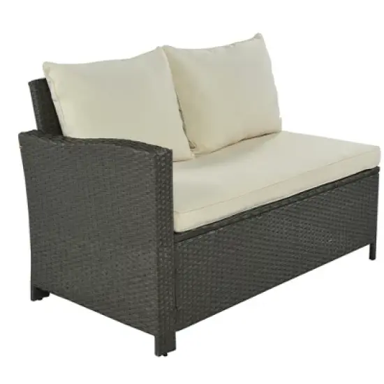 6 PCS Patio Outdoor Rattan Sectional Sofa Set, Conversation Seating Group with Cushions-ModernLuxe image {10}