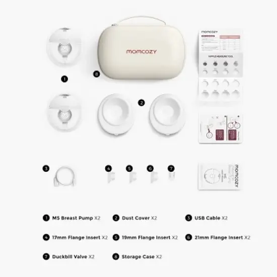 Momcozy M5 Hands-Free Wearable Electric Breast Pump Set image {11}