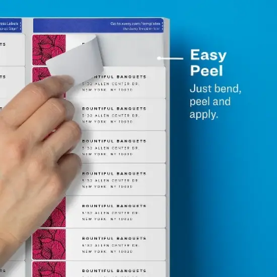Avery Clear Easy Peel Mailing Labels Inkjet 1 x 4 200/Pack 18661 image {2}