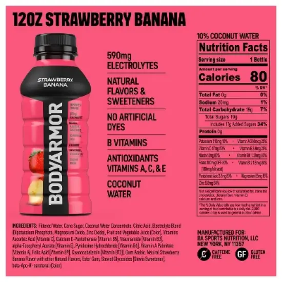 BODYARMOR Strawberry Banana Sports Drink - 8pk/12 fl oz Bottles image {5}
