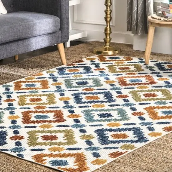 nuLOOM Indoor/Outdoor Transitional Labyrinth Area Rug image {1}