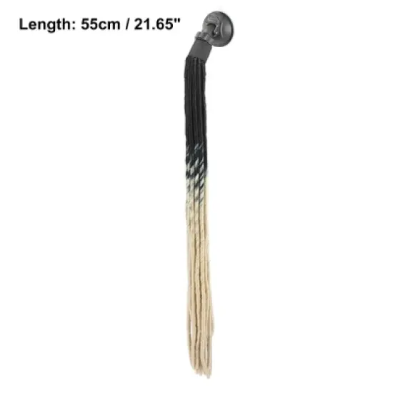 Unique Bargains Bike Motorcycle Suction Cup Helmet Decor Ponytail Black Yellow 21.65" 1 Pc image {3}