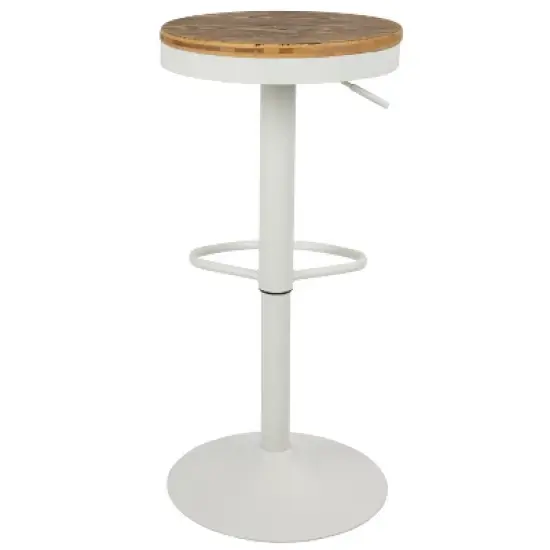 Set of 2 Dakota Industrial Adjustable Barstool with Swivel White - Lumisource image {4}