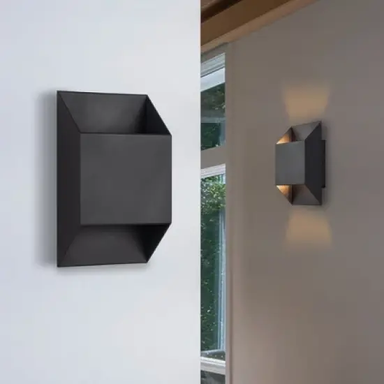 C Cattleya 9.5in Matte Black Aluminum LED Outdoor Wall Lights(2-Pack) image {1}