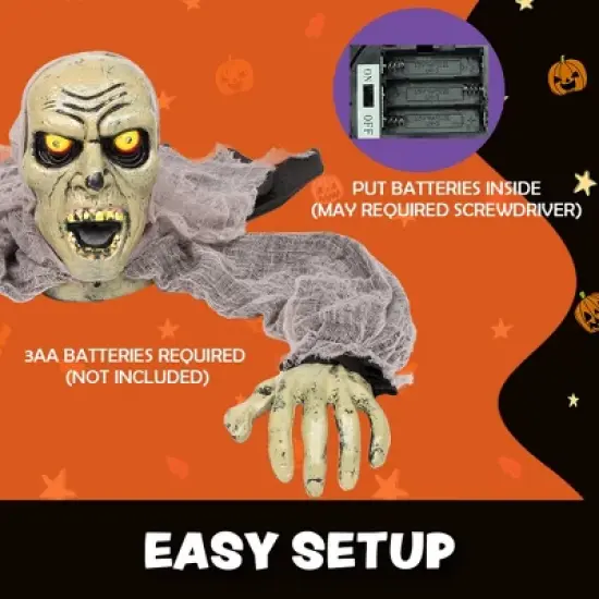 Joyfy Groundbreaking Zombie Halloween Decoration, Climbing Zombie with Sound and Flashing Eyes, Halloween D&eacute;cor for Outdoor Indoor image {4}