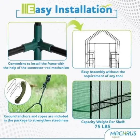 Ogrow Deluxe Walk-In Greenhouse / Bloomhouse / Seed Starter with Tiers and Shelves image {4}