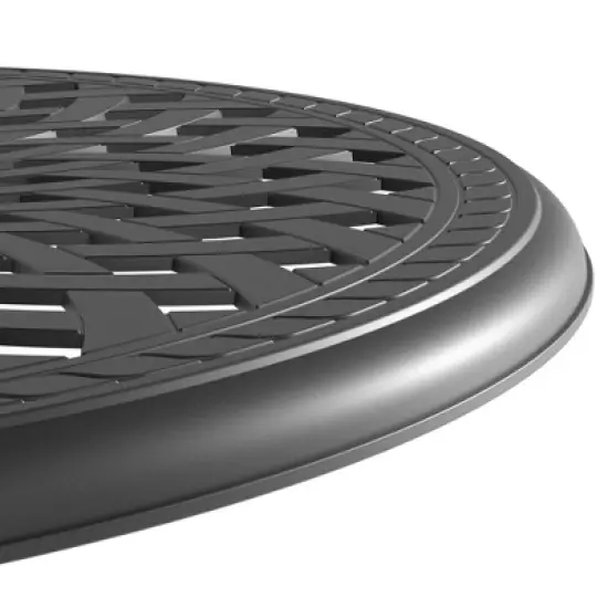 Gulches Patio Dining Tables - Elegant Black Round Table with Umbrella Hole image {5}