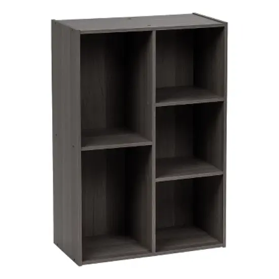IRIS USA 5-Compartment Wood Organizer Bookcase Storage Shelf image {2}