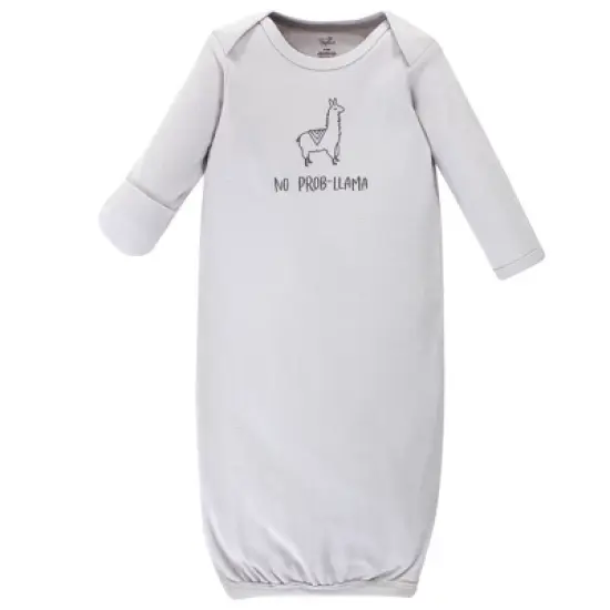 Touched by Nature Baby Boy Organic Cotton Long-Sleeve Gowns 3pk, Cactus Llama image {3}