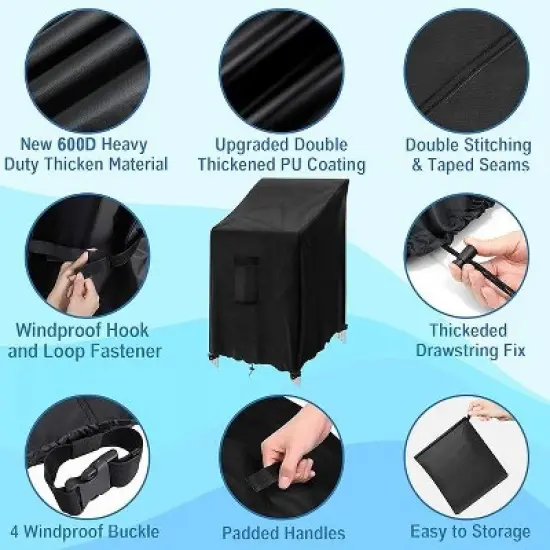 GARPROVM 2-Pack Oxford Fabric Outdoor Furniture Cover Armchairs Cover Weather-Resistant image {4}