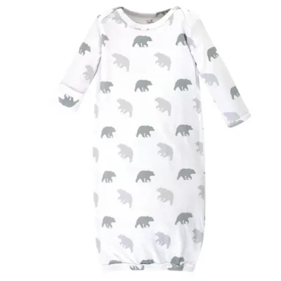 Touched by Nature Baby Boy Organic Cotton Long-Sleeve Gowns 3pk, Bear image {1}