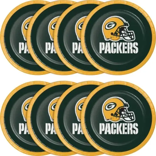 24ct Green Bay Packers Football Dessert Plates image {1}