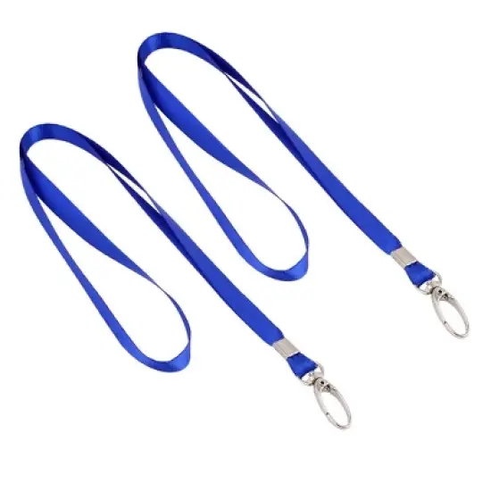 Unique Bargains ID Name Badge Holder Metal Swivel Clip Neck Strap Lanyard Blue 10 Pcs image {3}