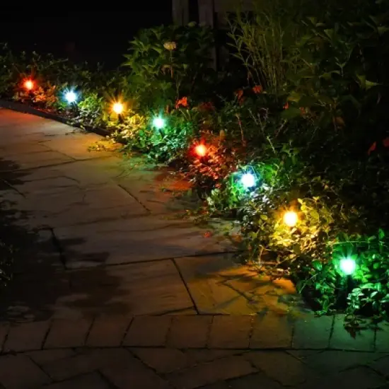 LumaBase Solar-Powered Pathway Lights with 8 Globe Bulbs image {1}