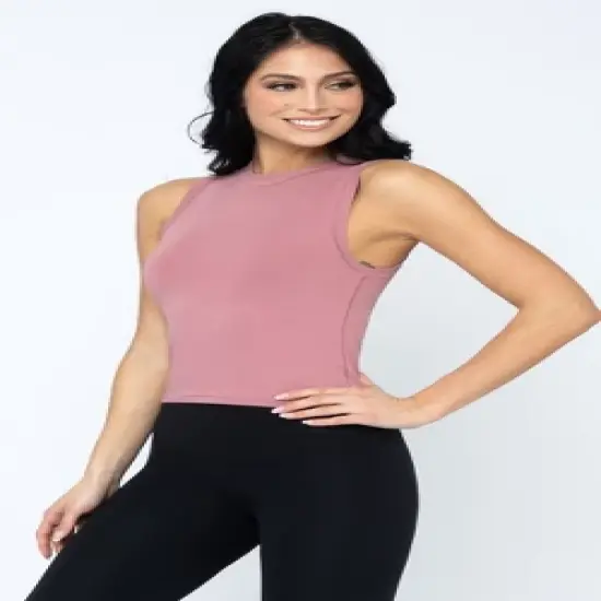 Yogalicious Jersey Fitted Mock Neck Tank Top image {6}