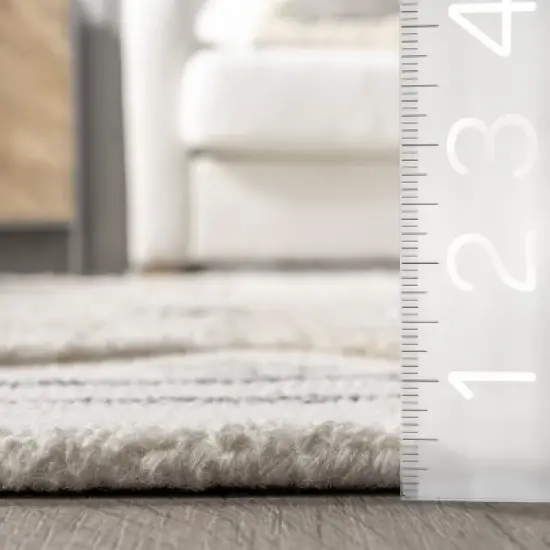 Nadette Geometric High/Low Wool Area Rug image {2}