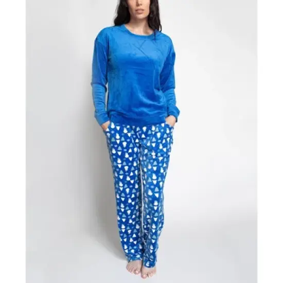 MUK LUKS Women's Silky Velour PJ Set image {6}