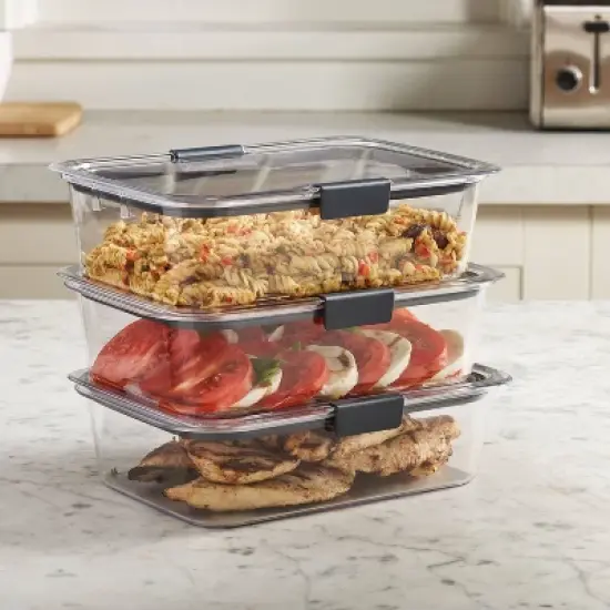 Rubbermaid Brilliance 22pc Plastic Food Storage Container Set Clear image {3}