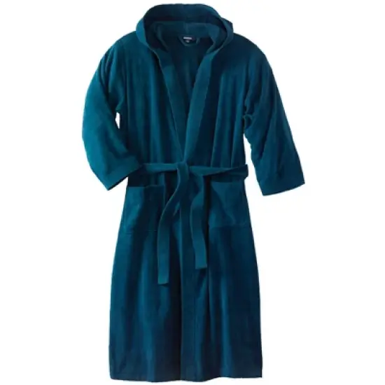 KingSize Men's Big & Tall Terry Velour Hooded Maxi Robe image {5}
