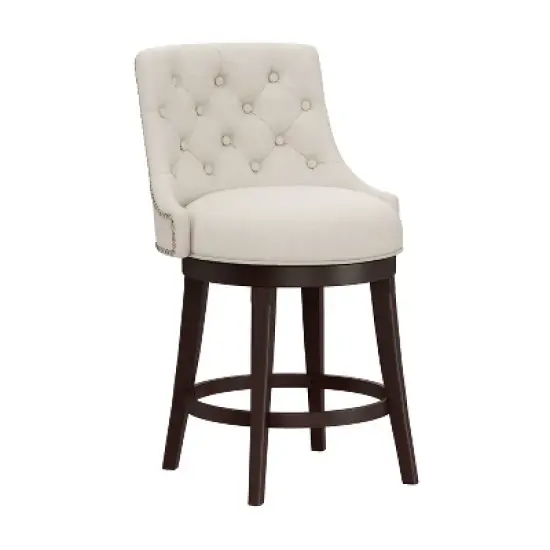 24" Halbrooke Swivel Counter Height Barstool Smoke/Cream - Hillsdale Furniture image {1}