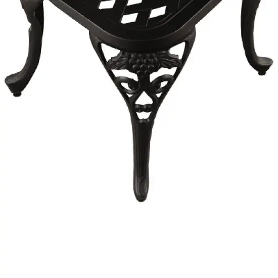 3pc Grape Vineyard Aluminum Patio Bistro Set - Black- Oakland Living: Weather-Resistant Outdoor Furniture image {7}