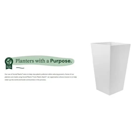 Bloem Finley Indoor/Outdoor Plastic Square Planter, 20in image {8}