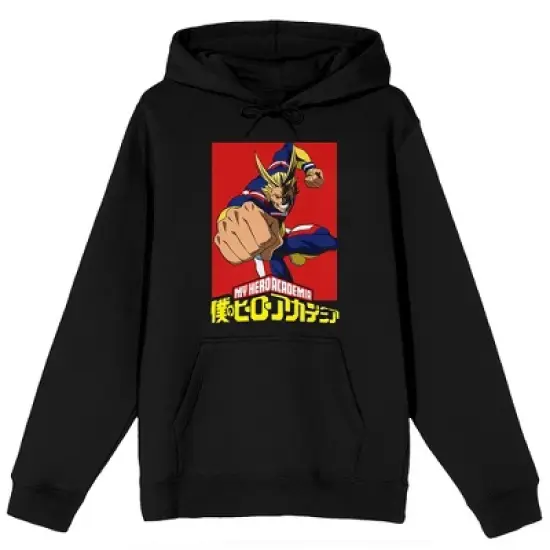 My Hero Academia Anime Cartoon Mens Black Graphic Print Hoodie image {2}