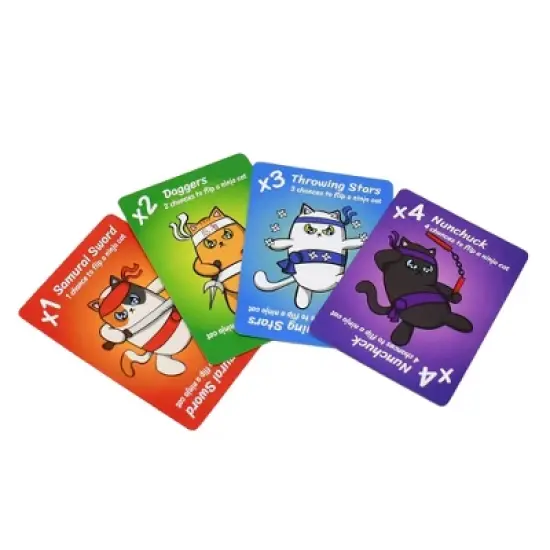 Ninja Cat Cucumber Attack! Game: Classic Social & Problem Solving Board for 2-4 Players, Includes Cards, 30 Min Play image {4}