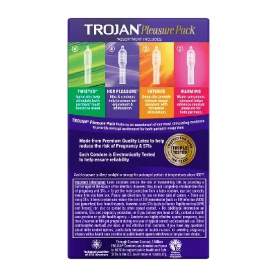 Trojan Pleasure Variety Pack Lubricated Latex Condoms image {1}