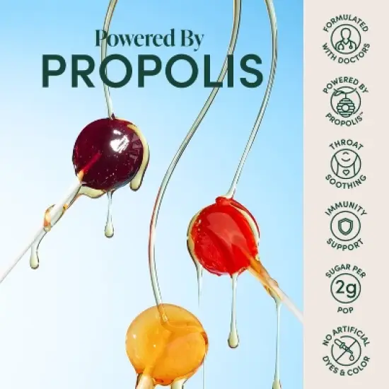 Beekeepers Naturals Kids' Propolis Immune Support Lollipops - 15ct image {1}