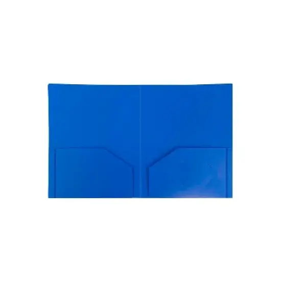 JAM Paper Heavy Duty 2-Pocket Folder Blue 108/Carton 383HBUB image {1}