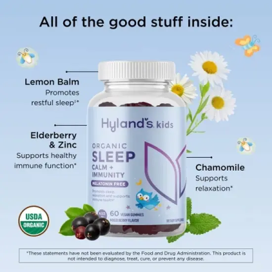 Hyland's Naturals Kids' Organic Sleep Calm + Immunity Melatonin-Free Gummies - 60ct image {2}