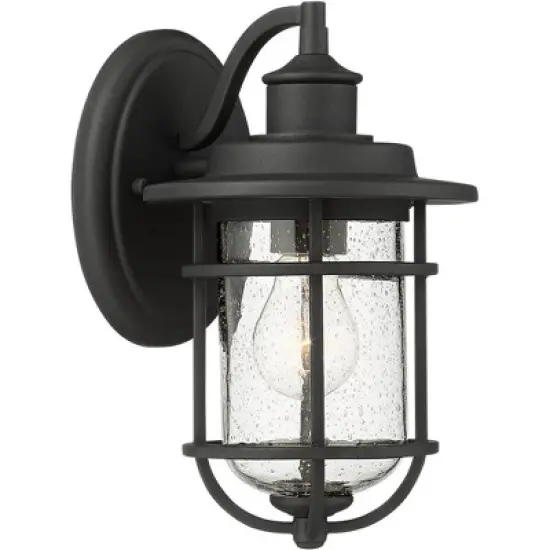 John Timberland Markham Modern Nautical Outdoor Wall Light Fixtures Set of 2 Textured Black 10 1/2" Clear Seedy Glass for Post Exterior Barn Deck Home image {5}