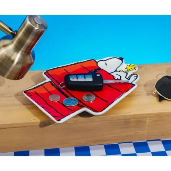 Silver Buffalo Peanuts Snoopy And Woodstock Sculpted Ceramic Trinket Tray image {7}