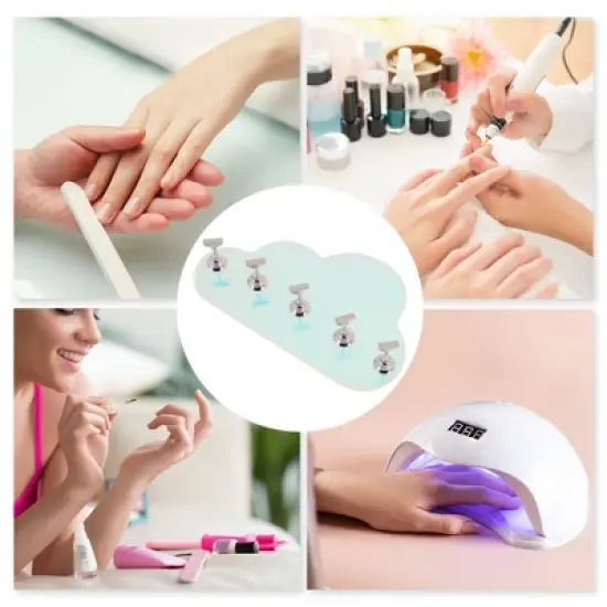 Unique Bargains Cloud Nail Display Stand Colorful Silver Tone 1 Set image {4}