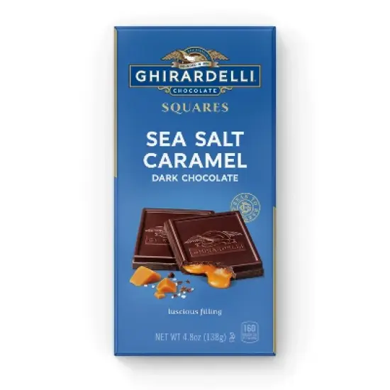 Ghirardelli Sea Salt Caramel Dark Chocolate Candy SQUARES Bar - 4.8oz image {1}
