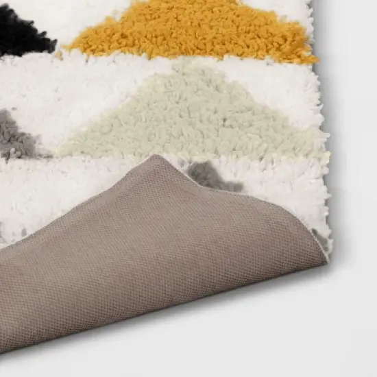 4'x5'6" Triangles Shag Kids' Rug Black/Cream - Pillowfort&trade; image {3}