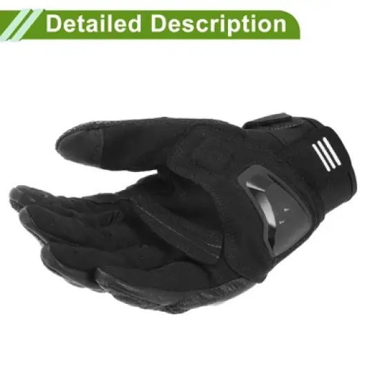 Unique Bargains Full Finger Motorcycle Gloves Carbon Fiber Pattern 1 Pair image {3}