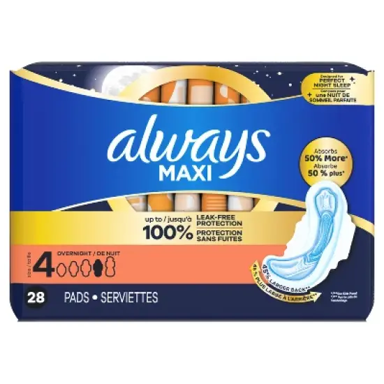 Always Maxi Overnight Pads - Size 4 image {1}