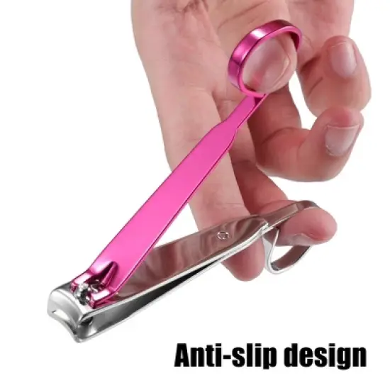 Unique Bargains 2 Pcs Nail Cutter Set Professional Nail Clipper Kit for Travel or Home Pink Stainless Steel image {4}