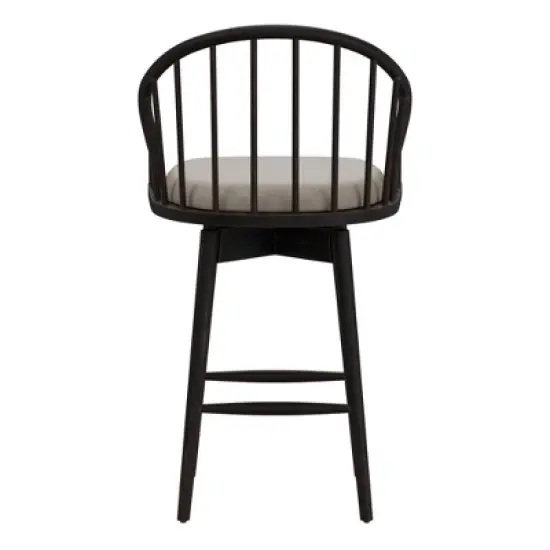 Braddock Spindle Back Memory Return Swivel Counter Height Barstool Rubbed Black - Hillsdale Furniture image {4}