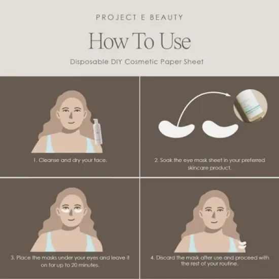 Project E Beauty 500pcs Disposable Under Eye Pads Cotton | Disposable Eye Patches | DIY Lotion Serum Toner Eye Mask | Skincare image {5}