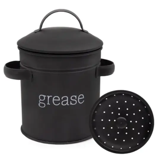 Auldhome Design-Enamelware Grease Container with Strainer (3.25 Cup Capacity) image {4}