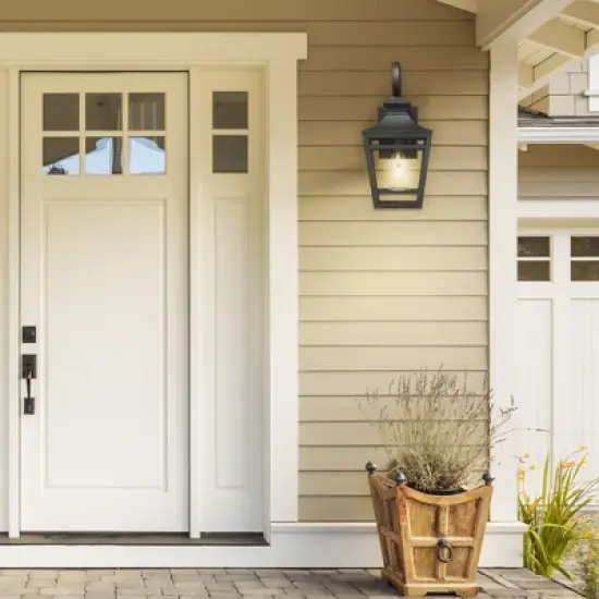 YUHAO 1 PACK Patio Hallway and Garage Anti-Rust Waterproof Outdoor Wall Light Modern 16.5in. Black image {5}