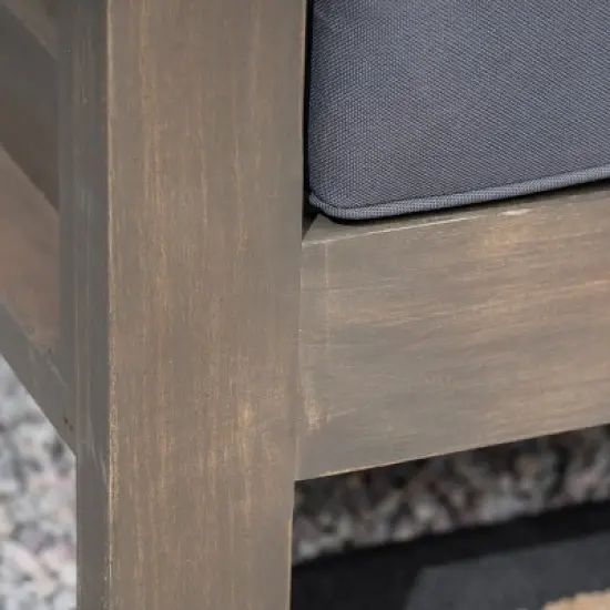 Christopher Knight Home Oana Outdoor Acacia Wood Loveseat with Cushions image {6}