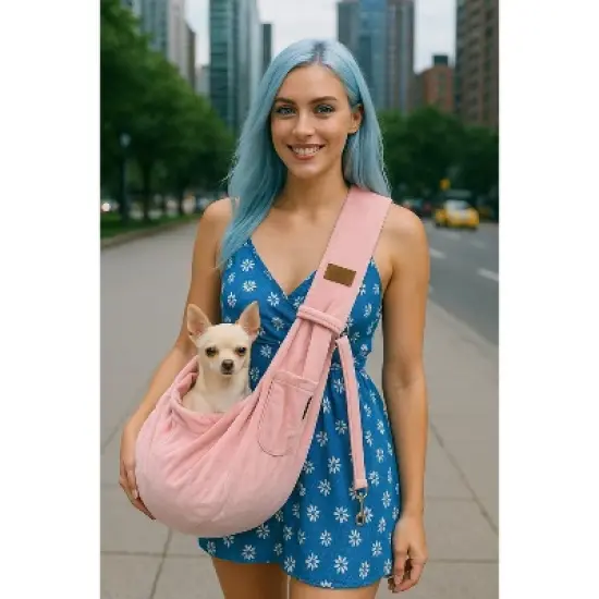 Parisian Pet 'Sling Carrier' for Dogs & Cats &ndash; Travel-Friendly, Stylish Pink Sling Carrier for Pets image {3}